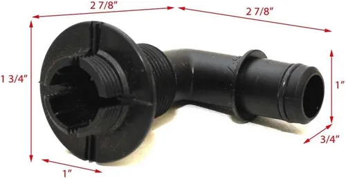 Miniatura 3 de Montaje de drenaje para barco Qwik-Lok 90 grados con púas de 3/4 pulgadas
