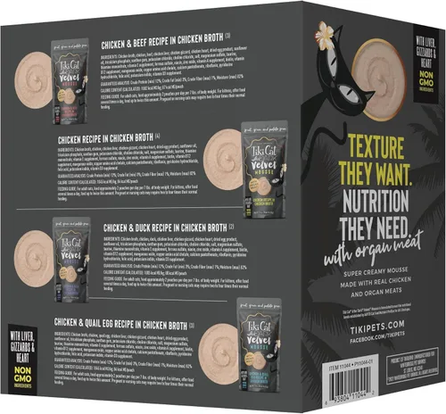 Miniatura 3 de Tiki Cat After Dark, Mousse de Terciopelo, Paquete de Variedad, Fórmula Sin Granos y Sin Papas, con Alta Proteína y Carne de Órganos Mezclada Densa
