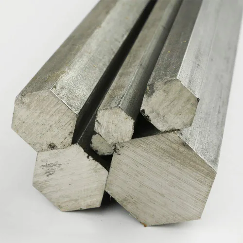 Miniatura 4 de Barra hexagonal de acero inoxidable 303, acabado sin pulir, acabado en frío, recocido, ASTM A582, 0.25 pulgadas a través de planos, 12 pulgadas