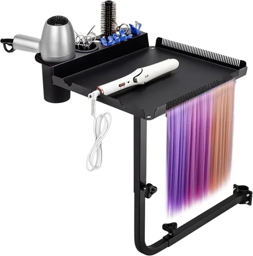 Noverlife Bandeja de color para estilista para fijar a la silla, bandeja giratoria de 360 grados para silla de peluquería, bandeja de silla de