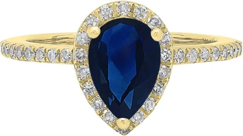 Miniatura 2 de Dazzlingrock Collection Anillo de compromiso de oro blanco con forma de lágrima de oro blanco de 14 quilates de 0.354 x 0.236in de oro blanco