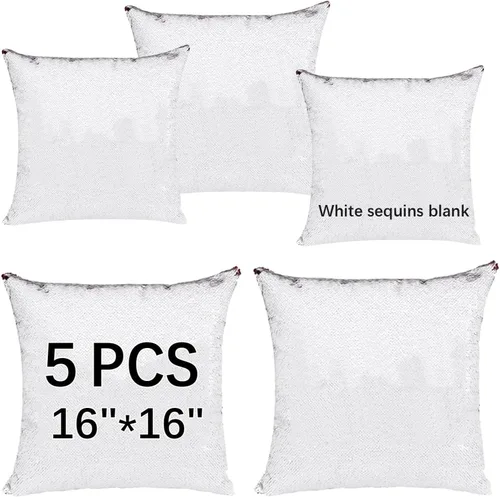 Miniatura 8 de ORJ Funda de almohada de lentejuelas de sublimación de 16 x 16 pulgadas, reversible, de sirena, decorativa, personalizada, para niños (verde)