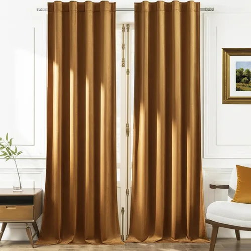 Miniatura 15 de Timeper Cortinas opacas de terciopelo negro de 42 pulgadas de ancho x 84 pulgadas de largo, cortinas opacas para dormitorio, sala de estar, cortinas