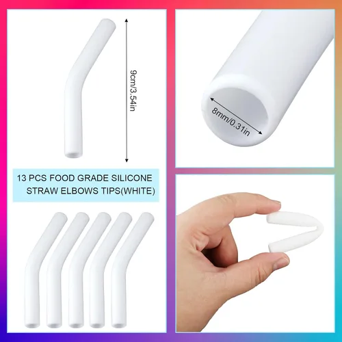 Miniatura 2 de 13 puntas de silicona para popotes, suaves y reutilizables, para popotes de 0.315 in de diámetro exterior para Hydraflow, cubiertas de puntas