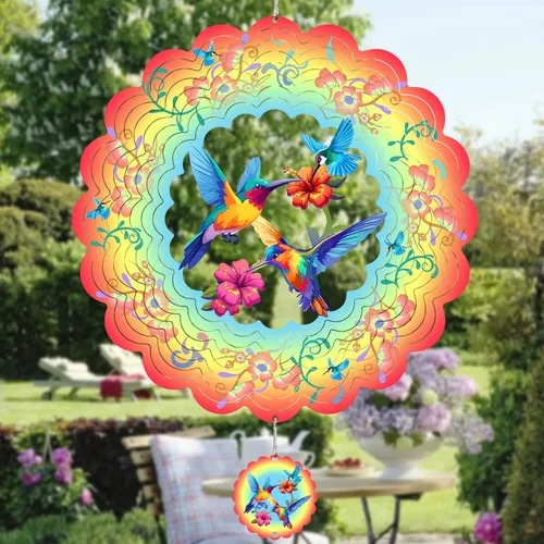 Miniatura 11 de Molinillos de viento de abeja colgantes en 3D, regalos de abeja para mujeres, mamá, abuela, papá, escultura cinética de viento de resorte de metal