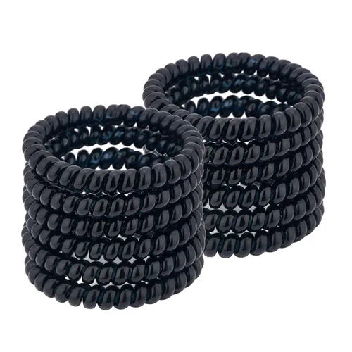 Miniatura 10 de Lazos para el cabello en espiral para soportes gruesos para cola de caballo (paño marino, 12 piezas) – sin arrugas para todo tipo de cabello Tela