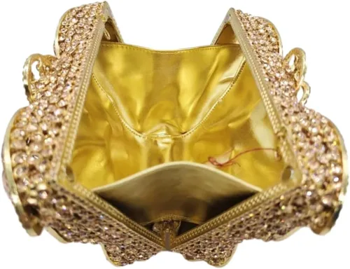 Miniatura 4 de UMREN Bolsos de noche elegantes de mariposa con diamantes de imitación para mujer, bolso de mano de cristal de lujo para boda, fiesta, cóctel, bolso