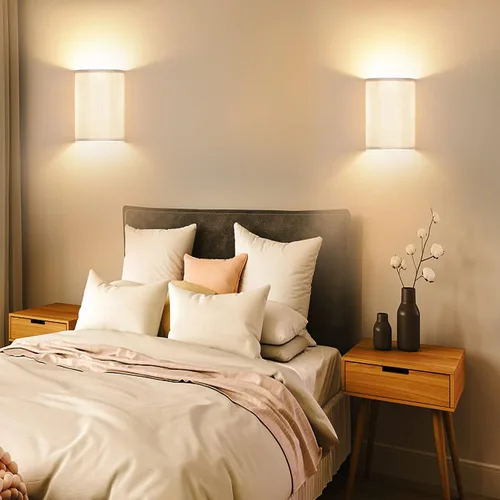 Miniatura 6 de LABOREDUCER Juego de 2 luces de pared cableadas con pantalla de tela, aplique LED de granja, luces de montaje en pared, apliques de pared