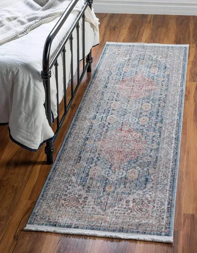 Miniatura 13 de Unique Loom Noble Collection - Alfombra de área tradicional, envejecida, vintage, geométrica, con borde (2' 2 x 3' 0 rectangular, azul/beige)