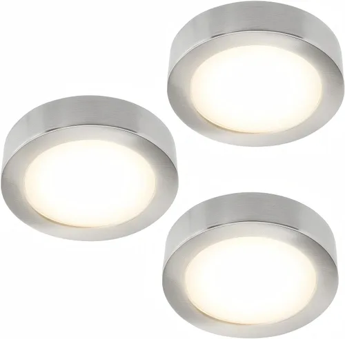 Miniatura 11 de LUMILAND Luces LED de disco con cable de 120 V (2.7Wx3) Plug-in iluminación blanco cálido, luz LED para gabinete para cocina, puede ser montaje