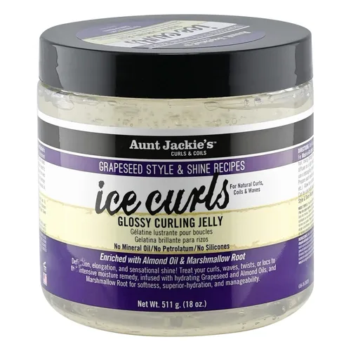 Miniatura 12 de Aunt Jackie's Grapeseed Style and Shine Recipes Frizz Patrol Anti-Poof Setting Mousse para el cabello, establece estilos de cabello rizado en su