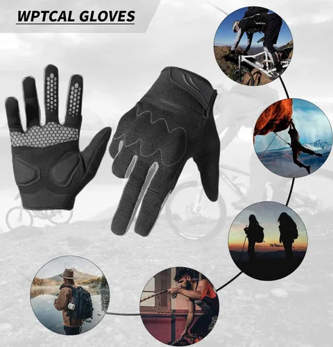Miniatura 8 de WPTCAL Guantes de ciclismo para hombres y mujeres guantes de bicicleta antideslizantes con pantalla táctil completa guantes de ciclismo