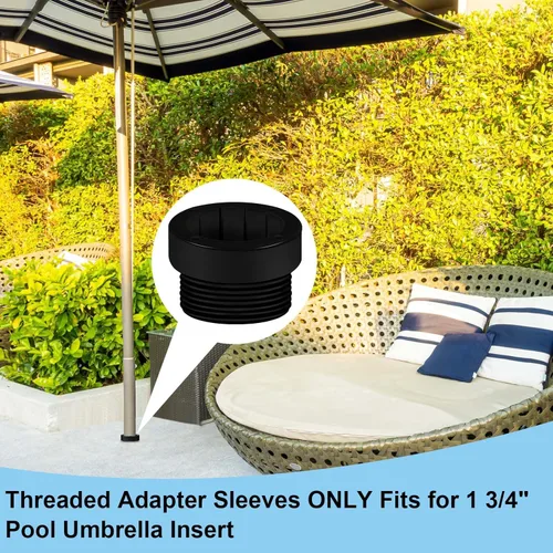Miniatura 7 de Taiyin 4 piezas de adaptador estabilizador de sombrilla de piscina, fundas de adaptador roscadas para sombrilla de piscina, estabilizador de poste