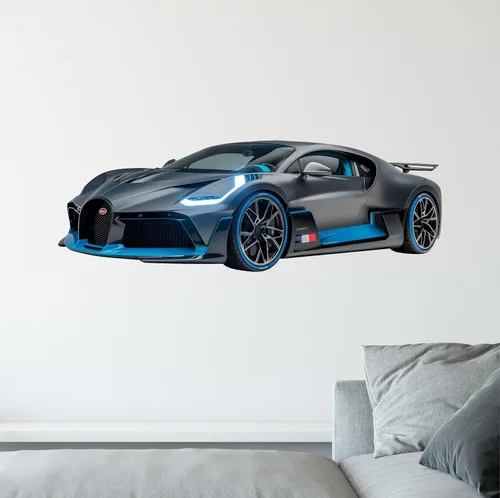 Miniatura 2 de Bugatti Divo - Calcomanía de vinilo extraíble para pared, diseño de superdeportivo exótico, decoración de habitación de niños (48 x 17 pulgadas)