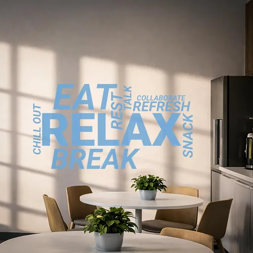 Miniatura 3 de Vinilo adhesivo de pared para sala de descanso, oficina, palabras, nube, cocina, relax, sala de estar, decoración de snack bar, calcomanías de idea