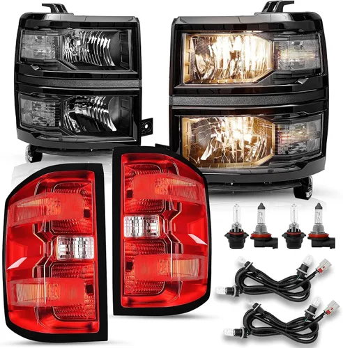 Miniatura 29 de JSBOYAT Conjunto de faros delanteros y luces traseras 2014 2015 Chevy Silverado 1500 Camioneta Pickup [Estilo de fábrica OE] lado del pasajero