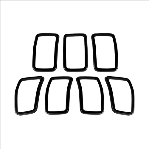 Miniatura 2 de JeCar Insertos de Parrilla ABS Kit de Moldura de Cubierta de Rejilla Compatible con Jeep Cherokee 2019-2021 KL, Negro