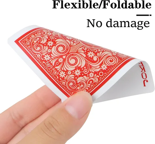 Miniatura 3 de Cartas de Juego de Plástico Impermeables 2 Paquetes, Mazos de Cartas de Póquer para Adultos, Tamaño Póquer Índice Regular, Adecuadas para Varios