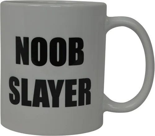 Miniatura 2 de Rogue River Tactical La mejor taza de café divertida Noob Slayer Gamer Videojuegos, taza novedosa, gran idea de regalo para hombres o mujeres