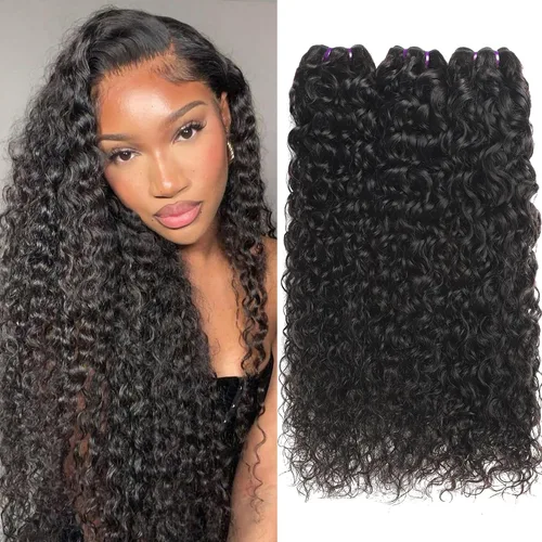 Miniatura 23 de Beauty Queen 16A Paquetes de Cabello Crudo Ondas de Agua 14 16 18 Pulgadas 3 Paquetes 100% Cabello Virgen Brasileño Sin Procesar Paquetes Tejidos