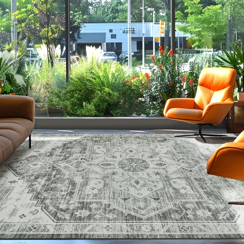 Miniatura 226 de Syalife 4x6 Alfombra Lavable para Área, Ultra Suave Antideslizante, Pila Baja, Alfombra Vintage Resistente a Manchas para Sala de Estar, Alfombra