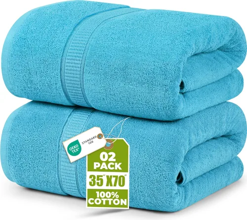Miniatura 31 de Utopia Towels - Toalla de baño gigante, 2 unidades, 17.69 oz/yd2 (600 gsm), 100% algodón hilado en anillo, altamente absorbentes y de secado rápido