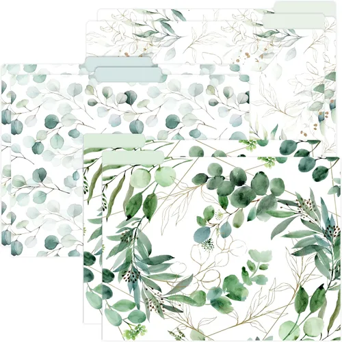 Miniatura 12 de bloom daily planners Carpetas decorativas para archivos, juego de seis organizadores de tamaño carta (8.5 x 11 pulgadas), pestañas de corte de 1/3