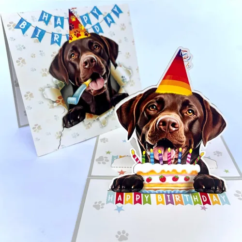 Miniatura 65 de Tarjeta de cumpleaños de perro Beagle 3D emergente – Felicitación de feliz cumpleaños para los amantes de los perros – Tarjeta desplegable