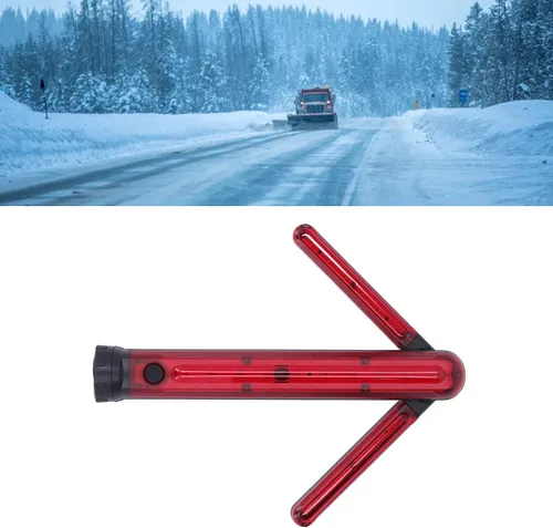 Miniatura 2 de Luqeeg Varita de tráfico, LED de seguridad vial con flecha de giro, 45 grados ajustable, USB, recargable, lámpara LED de seguridad con base