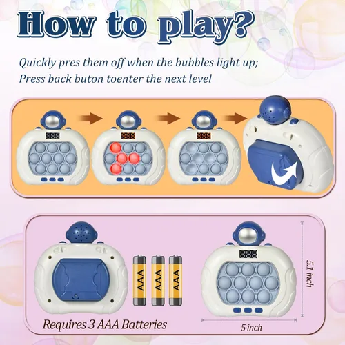 Miniatura 5 de GAPER GO Juguete antiestrés con luz para niños de 5, 7, 8 a 12, rompecabezas de mano, juguetes sensoriales con pantalla LED, juguetes de Navidad