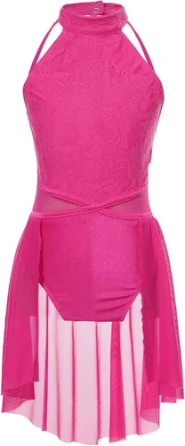 Miniatura 36 de Vestido de ballet lírico para niñas y niñas, sin mangas, encaje floral, leotardo contemporáneo, moderno disfraz de baile