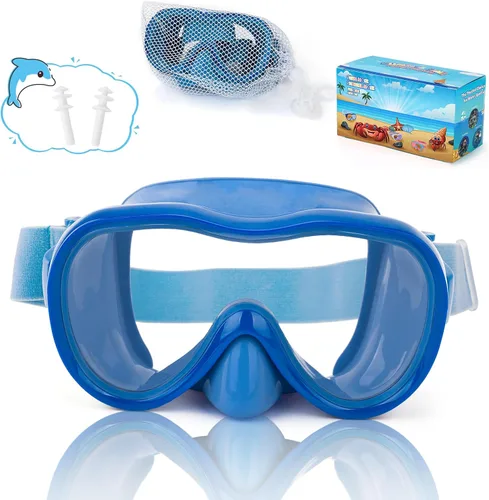 Miniatura 32 de iGym Gafas de natación para niños, máscara de buceo, máscara de buceo, gafas de natación con cubierta de nariz y correas elásticas cubierta y bolsa