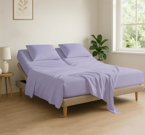 Miniatura 19 de Cottingon Juego de sábanas de 4 piezas de tamaño King con cabezal flexible, sábanas divididas de 34 pulgadas para camas ajustables con números