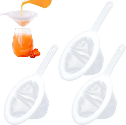 WXJ13 Colador de malla de nailon ultrafino, malla de yogur de alimentos, colador de malla fina de plástico con mango para filtrar jugo, leche, soja,