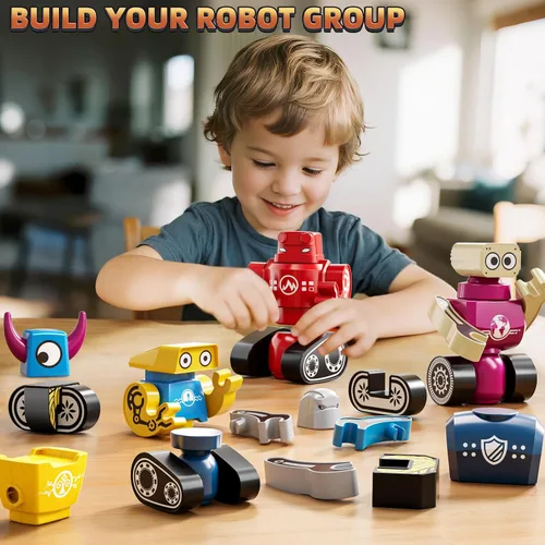Miniatura 2 de Juguetes de Construcción de Robots Magnéticos para Niños de 3-5 4-8 años - 36 PIEZAS Juegos de Monstruos, Juego de Construcción de Robots Apilables