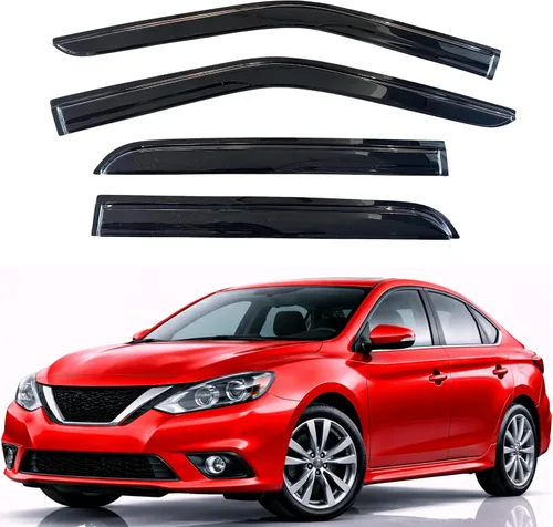 Miniatura 11 de KPY Visor de ventana compatible con Hyundai Tucson 2021-2025, 4 piezas de deflector de ventilación para ventana lateral, estilo Mugen, protector