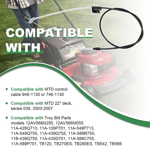 Miniatura 4 de Wadoy Cable de control 946-1130 compatible con MTD, Troy Bilt, Craftsman cortacésped de repuesto para 746-1130 cable de zona de motor 12av565q711