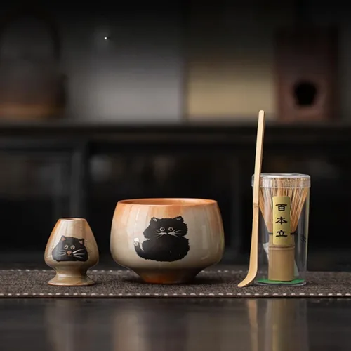 Miniatura 10 de Juego de batidor de matcha, juego de 4 piezas para ceremonia de matcha con batidor de matcha, cuchara de bambú de matcha, soporte para batidor