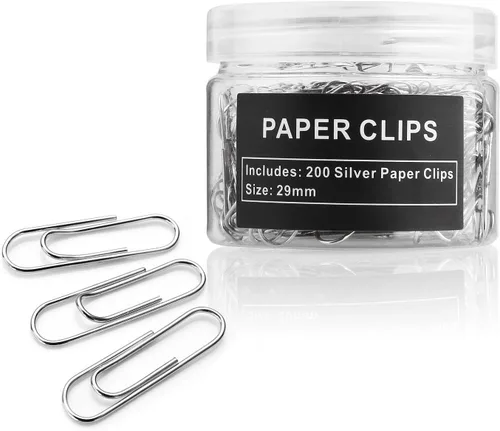 Miniatura 2 de Clips para papel, paquete de 200, clips de papel, adecuado para oficina, escuela y uso diario, también se utiliza para bricolaje diario, clip