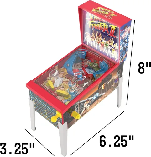 Miniatura 2 de Street Fighter II: Mini Arcade Pinball - Serie de coleccionistas, luces y sonidos, juego de mesa clásico, desafíos de tiro de habilidad, juguete