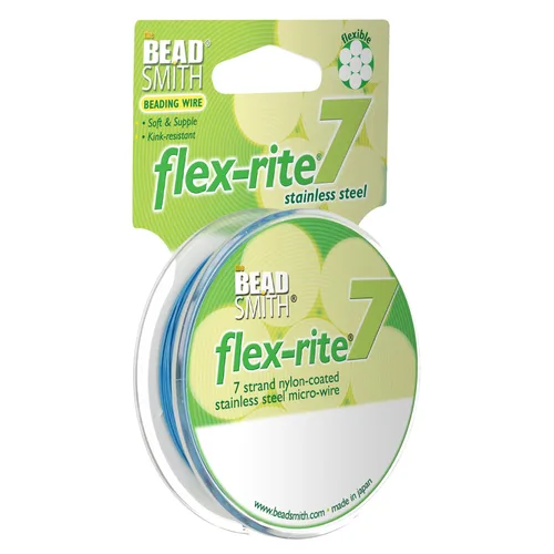Miniatura 15 de The Beadsmith Flex-Rite - Alambre de acero inoxidable recubierto de nailon de 7 hebras, 0.007 pulgadas de diámetro, transparente, carrete de 30