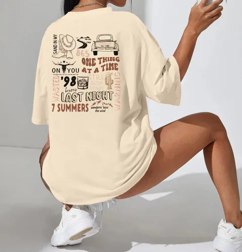 Miniatura 4 de Camisas de calavera de vaca para mujer, camisetas gráficas occidentales, camiseta de gran tamaño con estampado de música country Rodeo Cowboy