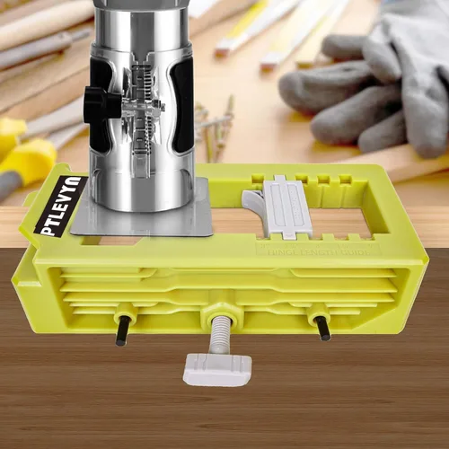 Miniatura 7 de Kit de plantillas de montaje de bisagra de puerta (verde) para bisagras de 3-5 pulgadas, posicionamiento de 90°, se adapta a grosores de puerta