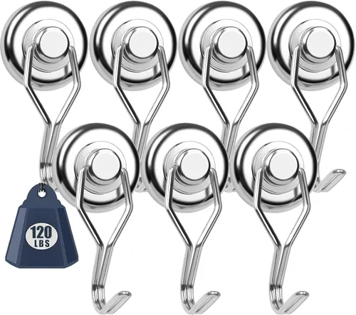 Miniatura 12 de DIYMAG - Ganchos magnéticos negros, imanes de 18 kg de alta resistencia, 2026, esenciales para cruceros, cabinas, con gancho de metal para colgar