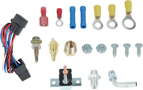 Miniatura 8 de Radiador de aluminio de 1 fila+ventilador de cubierta de 10 pulgadas+kit de relé de termostato compatible con J-eep Cherokee XJ/Comanche 1991-2001