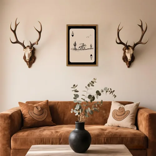 Miniatura 4 de Arte de pared de vaquero occidental, pintura vintage del suroeste de pared, impresiones en lienzo de cartas de juego occidentales, ilustraciones