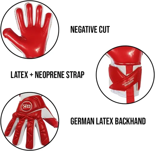Miniatura 5 de GK Saver Football Goalkeeper Goalie Gloves Anti-Slip Grip Palms Alpha Series Goalkeeping GK Gloves Size 6 to 11
