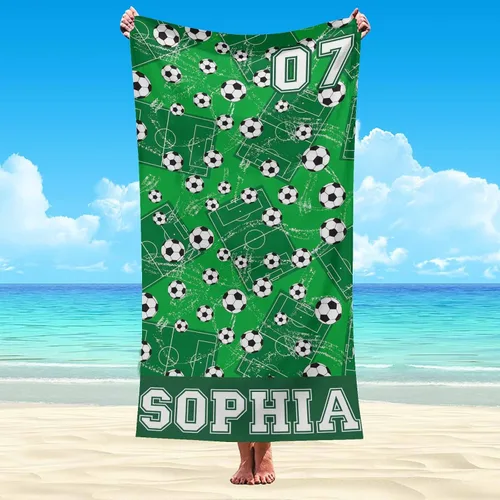 Miniatura 9 de Interestprint Toalla de piscina con nombre personalizado para niños, adultos y hombres, toalla de playa naranja personalizada con número