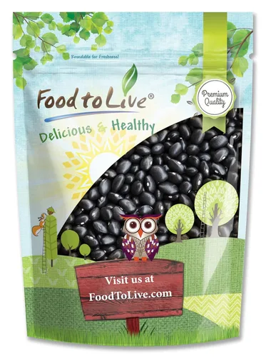 Food to Live Frijoles de tortuga negra, 8 onzas de frijoles secos enteros, germinables, veganos, kosher, a granel. Bajo en sodio. Gran fuente de