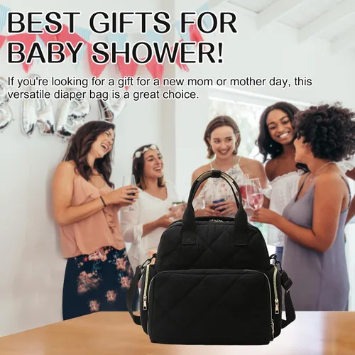 Miniatura 5 de Mochila grande para pañales con cambiador, pañales de viaje 6 en 1, bolsa de bebé para mamá, bolsa de hospital para mujeres, bolsa de maternidad